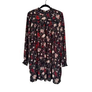 Ophelia Roe Black Floral Long Sleeve Dress - Size XL